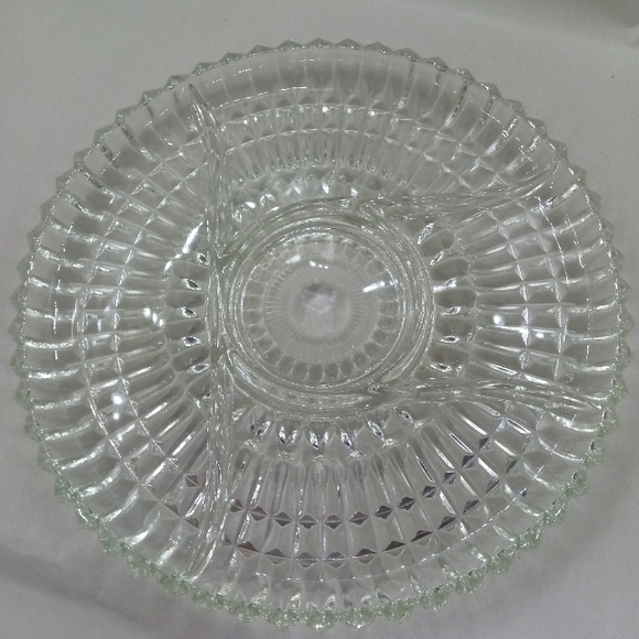Vintage Glass 5 Part Divided Serving Platter Relish Dish - Picture 1 of 7